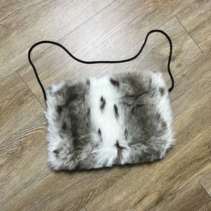 Faux Fur Hand Warming Muff By Not FurReal by Duffel Fluffy Gloves Brown Cream